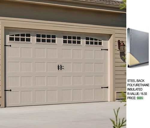carriage house steel back polyurethane insulated garage door