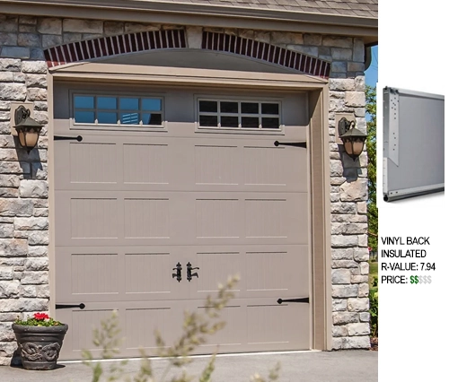 carriage house vinyl back insulated garage door