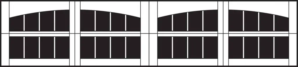 2pc arched madison double garage door inserts