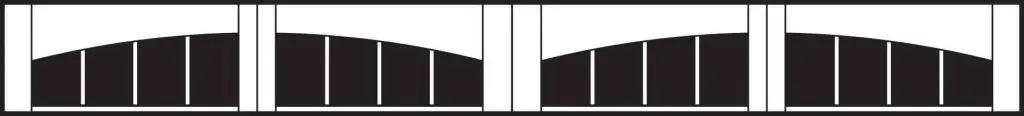 2pc arched madison single row garage door inserts