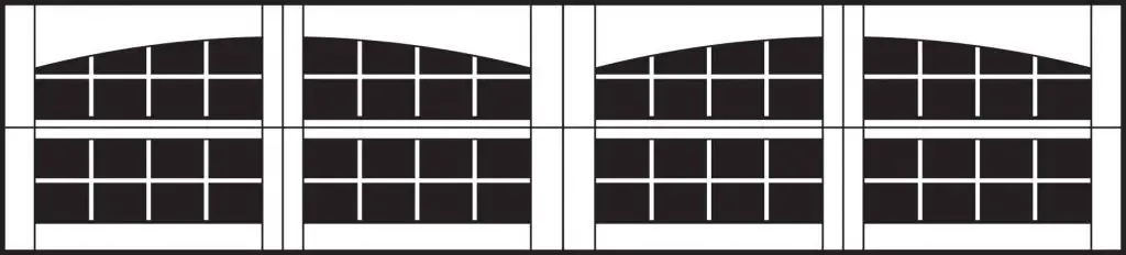 2pc arched stockton double garage door window inserts