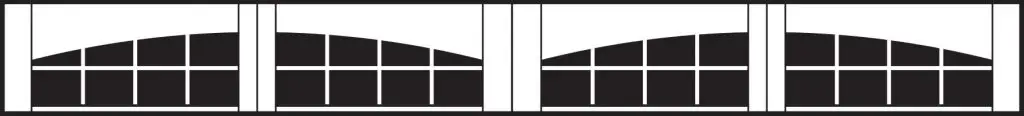 2pc arched stockton single row garage door inserts