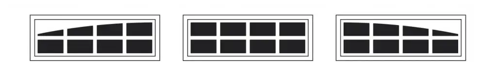 3p arched stockton carriage garage door window insert
