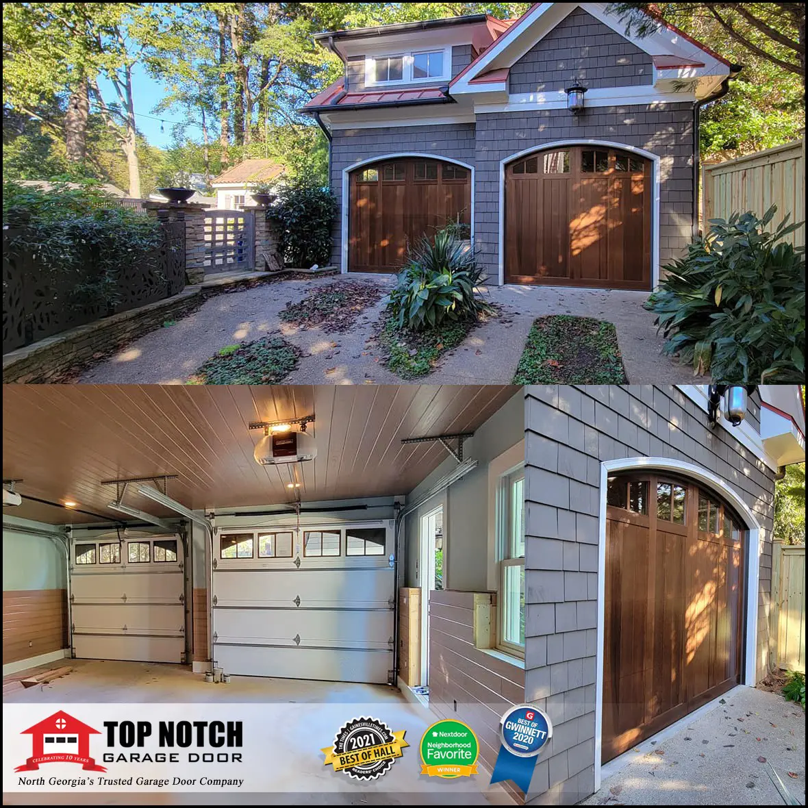 faux wood tone overlay garage doors