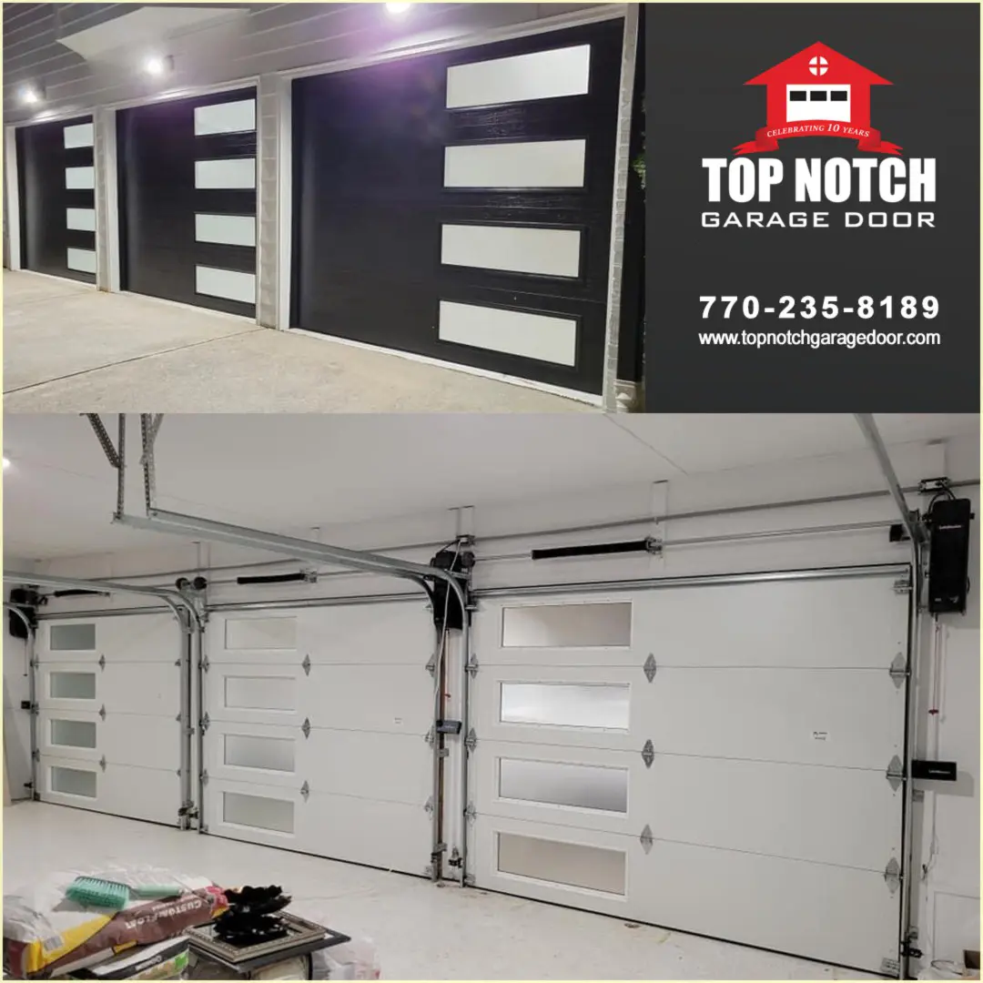 black flush garage doors
