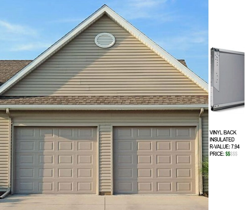 raised panel vinyl back insulated garage door