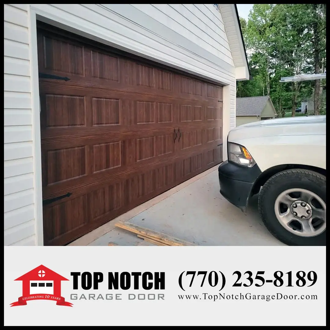 wood look double car garage door