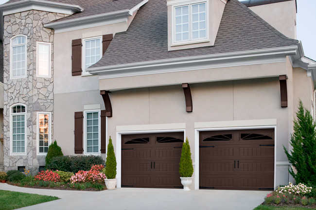 carriage garage door with windows