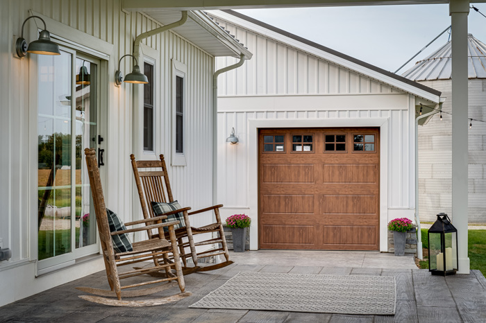 faux wood look garage door